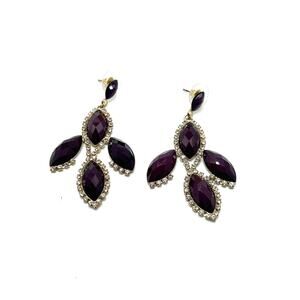 Garnet Diamond Chandelier Red Gold‎ Pear Shape Earrings Fashion Dangle